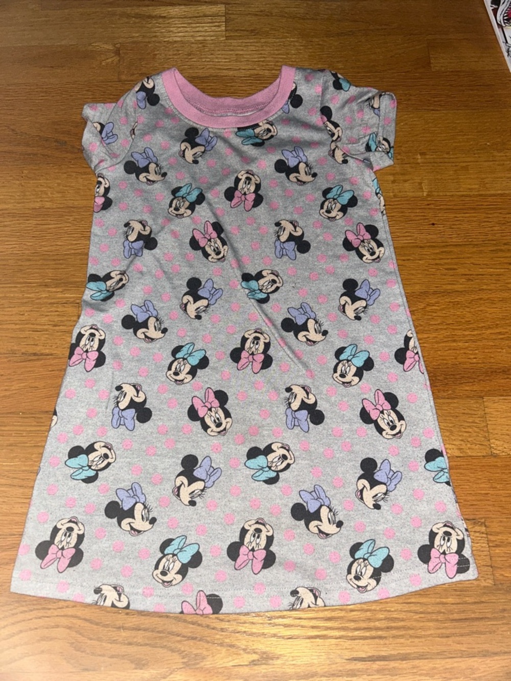 Disney Minnie Mouse Gray Nightgown with Pink Accents